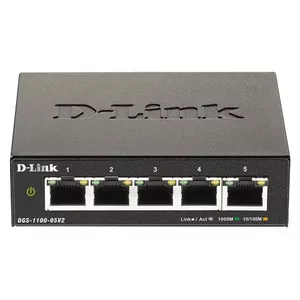 D-Link DGS-1100-05V2 сетевой коммутатор Управляемый L2 Gigabit Ethernet (10/100/1000) Черный