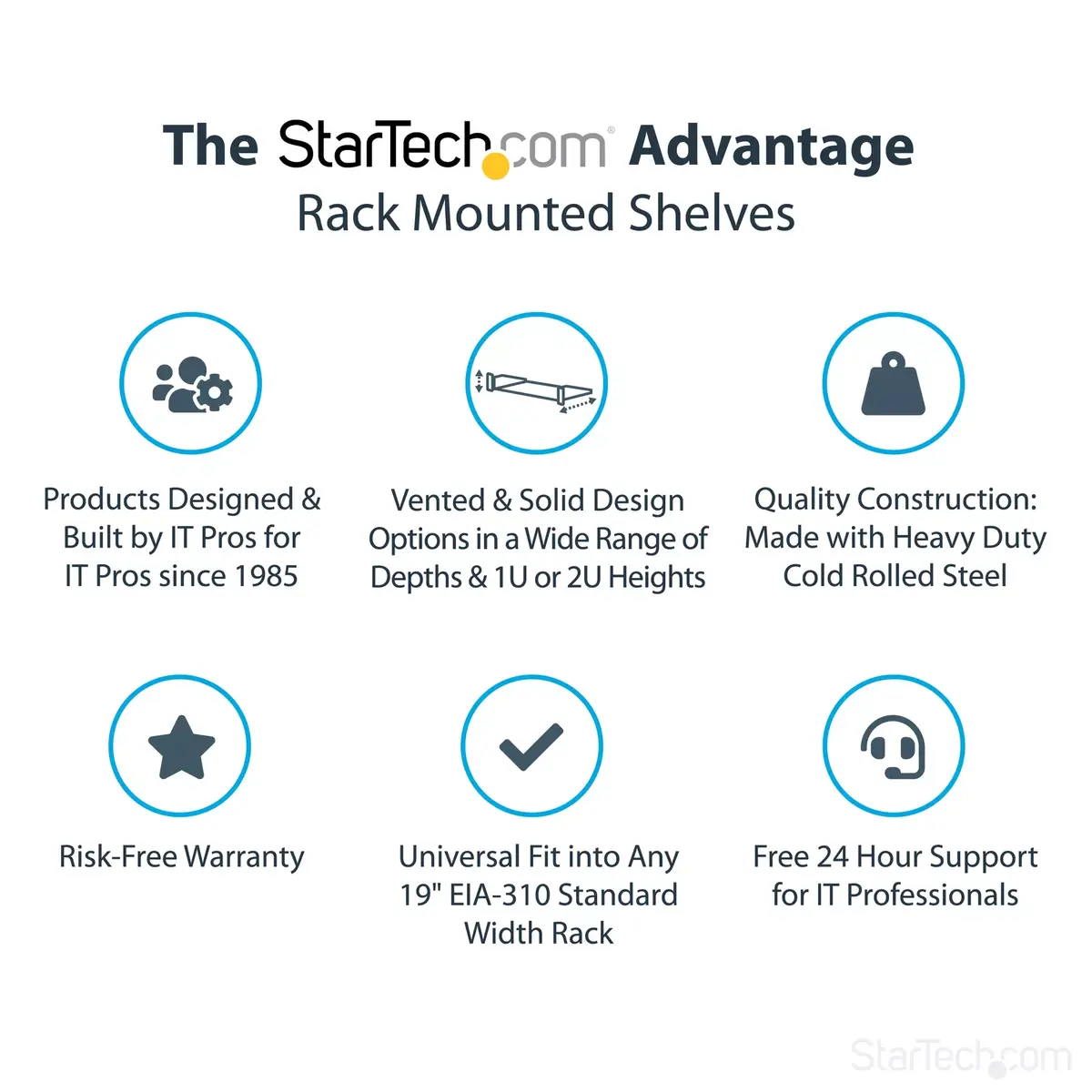 StarTech 2U universal rack shelf for 19" racks Photo 3