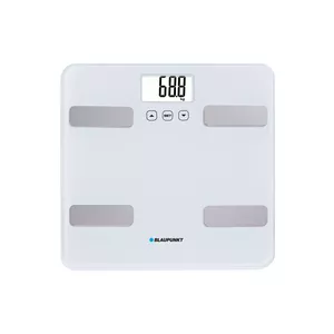 Электронные напольные весы BLAUPUNKT BSM501 — белые, макс. 150 кг, точность 100 г, BMI/BMR/жир/вода/мышцы/костная масса, память на 12 пользователей