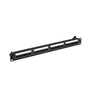 Patch panel 1U LANBERG PPUA-1024-B, 24 ports, Cat6a, U/UTP, 1U rack, depth 102 mm, metal, black