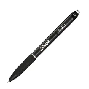 Retractable gel pen Sharpie S-Gel — black ink, black barrel, pack of 12