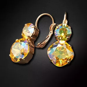 Auskari "Apžilbinošs Mirdzums VI (Light Topaz Shimmer)" ar Swarovski™ kristāliem