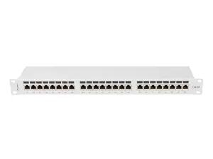 Patch panel 1U LANBERG PPSA-1024-S, 24 ports, Cat6a, F/UTP, grey, rack-mount