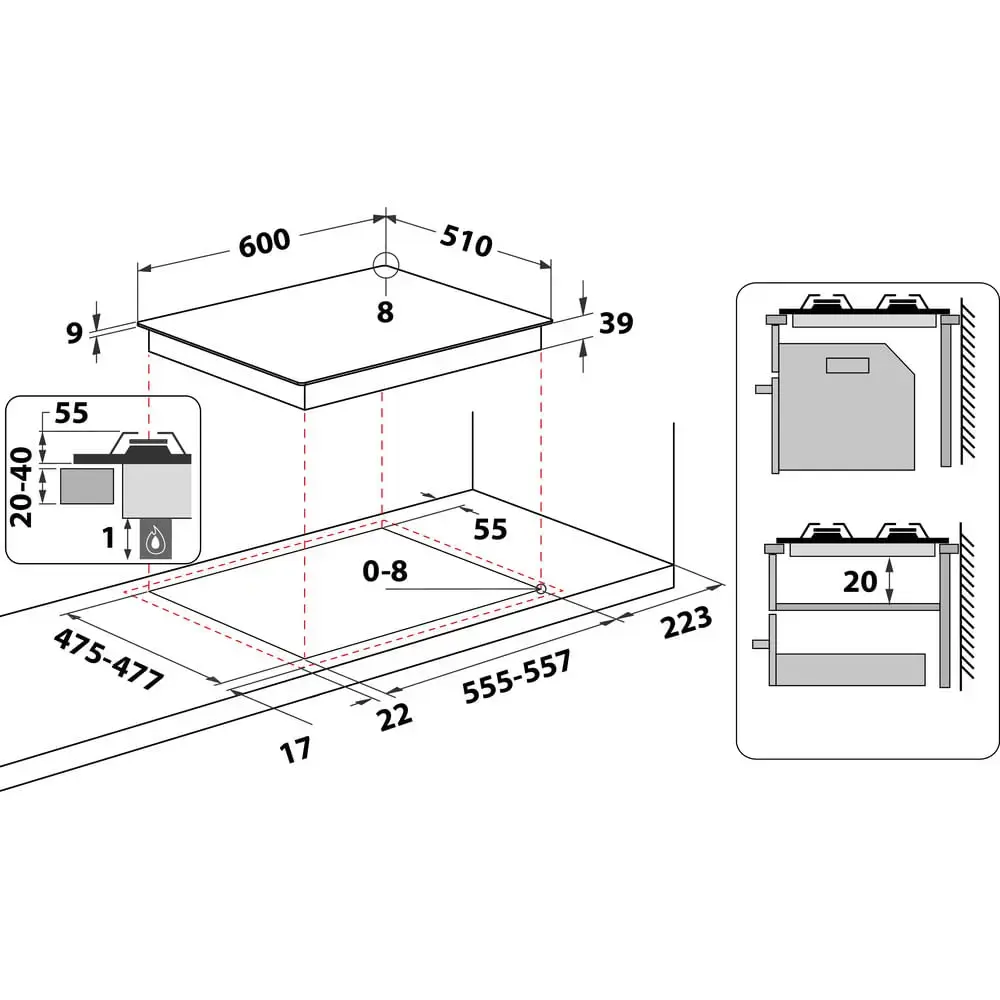 Whirlpool GMT 6422 OW Built-in Gas Hob Photo 2