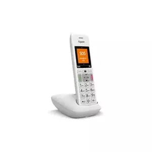 Bezvadu telefons Gigaset E390 — DECT tehnoloģija, balts, ilgs baterijas darbības laiks