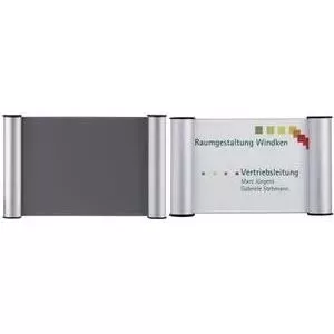 Door sign clip Franken BS0606 for 148×148 mm inserts, wall-mounted display holder