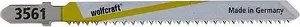 Wolfcraft 3561000 Jigsaw Blade Bimetal 2 pcs for Laminate MDF Parquet Plastic with 1.65 mm Tooth Spacing and 7.5 cm Working Length