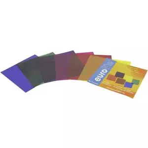 Krāsu filtrēšanas lapu komplekts EUROLITE 94100300 — sarkana, zila, zaļa, dzeltena, purpura, violeta