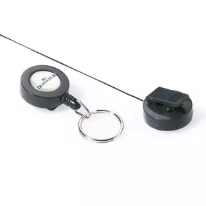 Держатель для бейджа Durable 822258, рулетка, цвет антрацит, 10 шт., шнурок 85 см