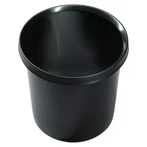 Waste Container Round Plastic Black Helit H6105795