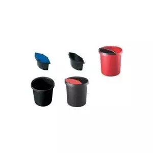 Waste bin Helit Linear 18 L round PE, blue, with grip edge