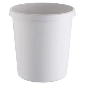 Helit H6105882 Round Plastic Trash Can with 18 L Capacity in Grey