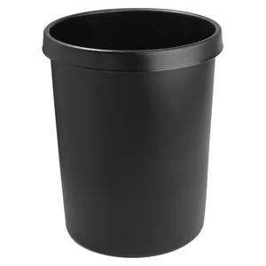 Waste Container Round Plastic Black Helit H6106295