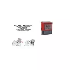 Trodat Text Stamp Printy 4915 — self-inking 7-line red text stamp