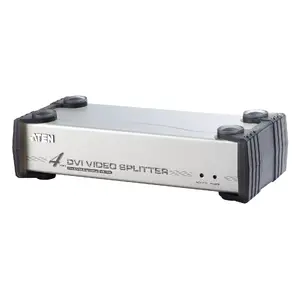 ATEN 4-Port DVI Audio/Video Splitter VS164 — DVI-I outputs, 1920×1200, metal housing, 5.3V power