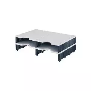Uzglabāšanas vienība styro doc duo 4 nodalījumi pelēks/melns Standarta montāžas vienība 2 līmeņi
