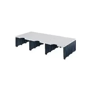 Sorting station styro Jumbo gray/black with 3 compartments — mail and document sorter