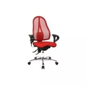 Biroja krēsls Topstar Sitness 15 ST19U G21 ar roku balstiem, sarkans auduma apdare
