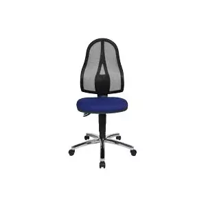 Biroja krēsls Topstar Point 60 Modelis 8169NETG260 — zils tīkla pārvalks, grozāms, regulējams augstums