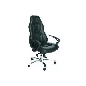 Office chair Topstar RS1 Black leather, ergonomic design, adjustable height