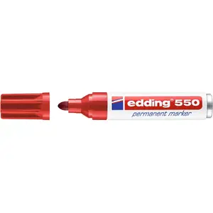 Pastāvīgais marķieris Edding 550 sarkans 10 gab.