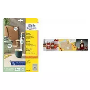 AVERY round paper labels L3416-10 60 x 60 mm white, pack of 10 sheets