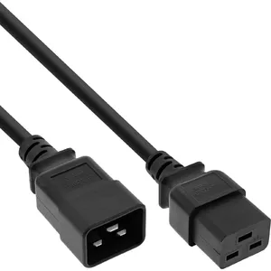 Сетевой кабель InLine C19 C20 3-pin IEC male female черный 2м