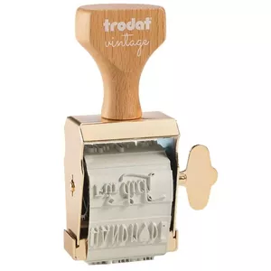 Печать Trodat 158076 — прямоугольная с деревянной ручкой, золотая пластина, 150 × 450 мм
