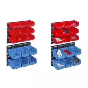Storage Bin Set allit ProfiPlus C 1+2/17 red/blue polypropylene temperature-resistant