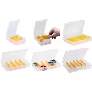 Storage assortment box allit EuroPlus Basic transparent high-impact 37/7-20