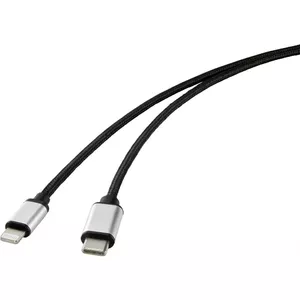 Mobile phone cable Renkforce RF-4353448 Black 2 m USB C Lightning