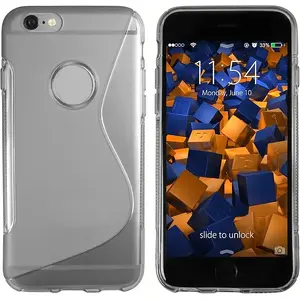 Protective TPU case mumbi S-Design Transparent Black for Apple iPhone 6 / 6s