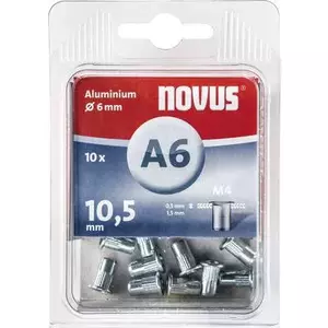 NOVUS Aluminium Blindnietmuttern 11.5 mm Aluminium M5 10 St. (045-0042)