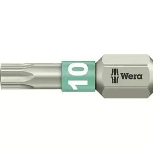Screwdriver Bits TORX® 25 mm Wera T10 for 6.3 mm (1/4") drive