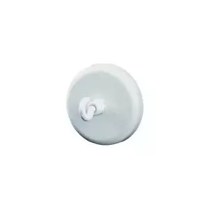 DAHLE magnetic badge reel 47 mm disc, 32 mm round badge, with hook, white, model 95861