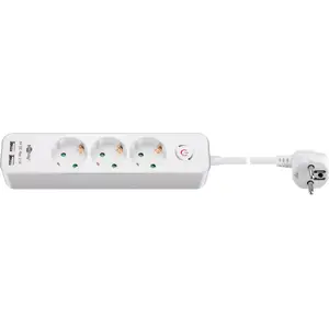 Удлинитель Goobay 3-местный с выключателем и USB