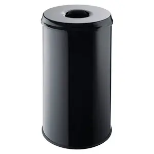 Waste Container Round Steel Black Helit H2515895