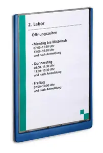 Durable 486707 A4 Sign Holder and Information Stand, Plastic, Blue