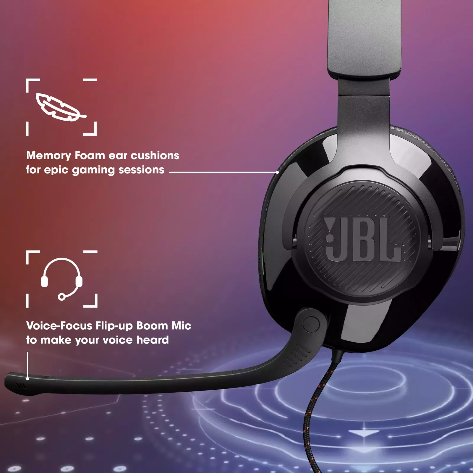 Austiņas JBL Quantum 300 BLACK Photo 13