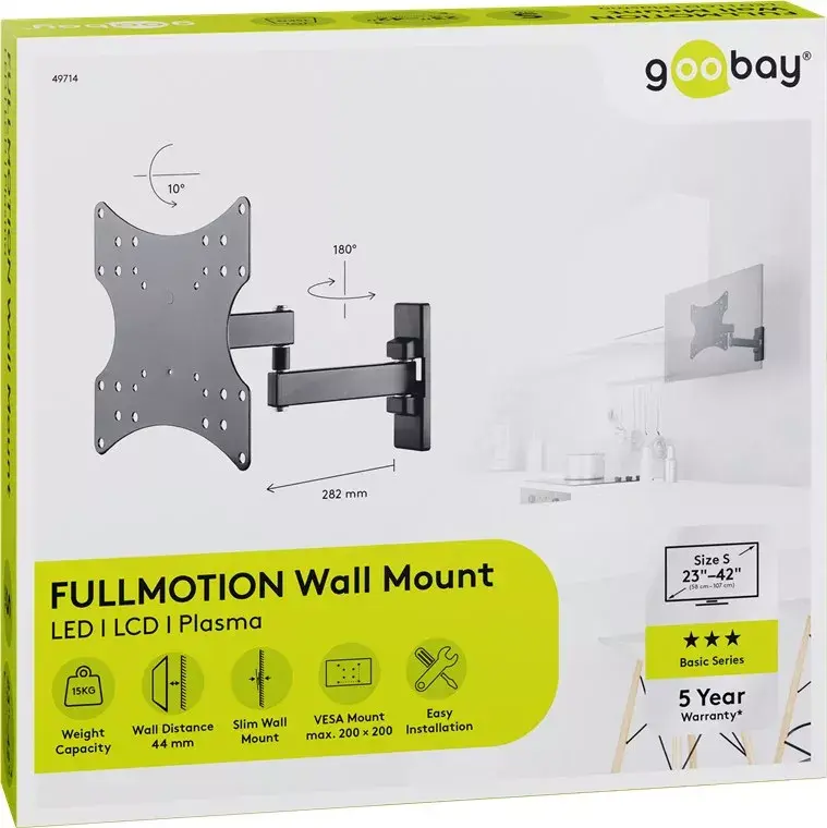 TV wall mount Goobay Basic FULLMOTION (S) Photo 10