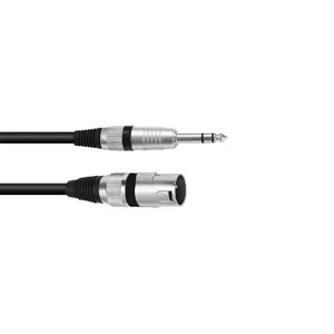 Аудиокабель XLR (3-pin) 6.35mm Omnitronic 3022075E 0.2м Черный