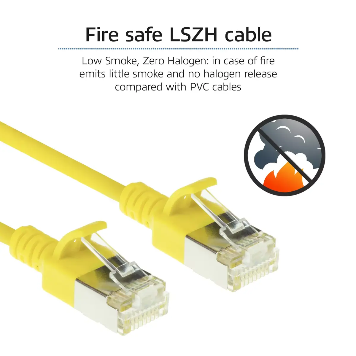Patch Cable ACT Yellow 0.5m LSZH U/FTP CAT6A Photo 7