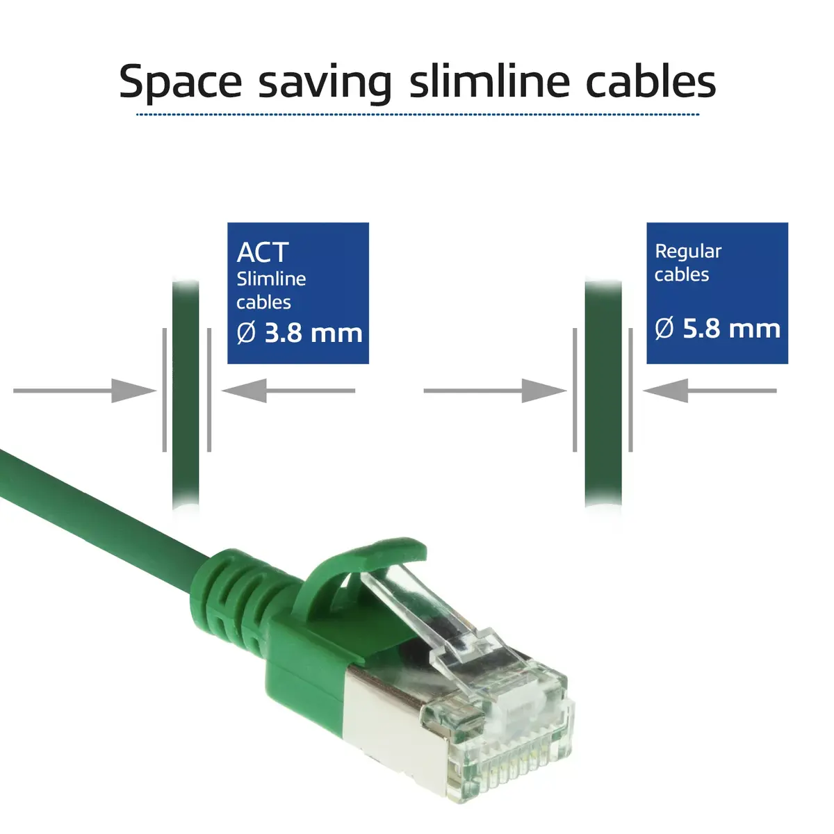 Patch Cable ACT Green 5 meter LSZH U/FTP CAT6A Photo 3