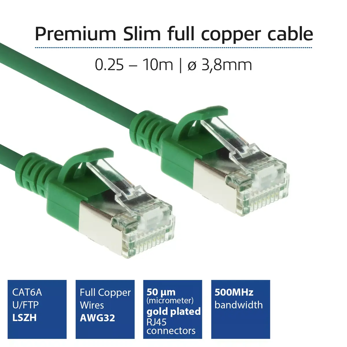 Pārejas kabelis ACT Green 2m LSZH U/FTP CAT6A Photo 2