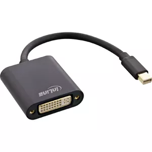 InLine Mini DisplayPort male to DVI-D 24+1 Adapter female Aluminum black 0.15m