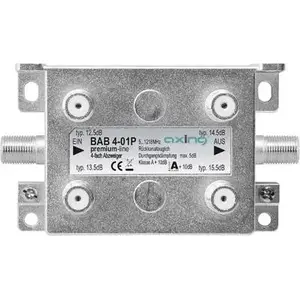 Cable splitter Axing BAB 4-01P 5 - 1218 MHz grey — 4-way coaxial splitter