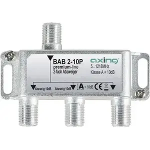 Cable splitter Axing BAB 2-10P — 2-way splitter 5–1218 MHz, 10 dB attenuation (model BAB 2-10P)