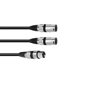Аудиокабель XLR 3-pin Male на 2 x XLR 3-pin Male 1.5м Omnitronic 30225205