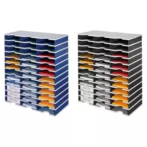 Storage unit styro Grundeinheit doc trio — 36 compartments, black/grey, 3-wide