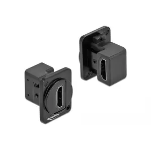 Socket outlet DELOCK 86786, panel-mount socket, black, 25.4×29.6×31.4 mm